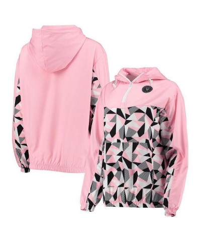 Women's Pink Inter Miami CF Swishy Anorak Quarter-Zip Jacket Pink $40.80 Jackets