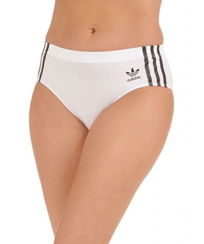 Women's 3-Stripes Hipster Underwear 4A7H64 White $11.22 Underwears