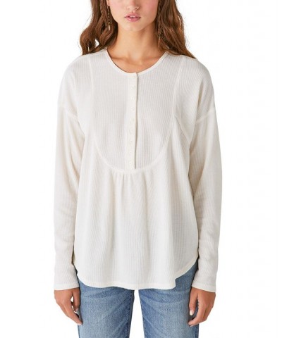 Women's Waffle HighLow-Hemline Tunic White $35.78 Tops