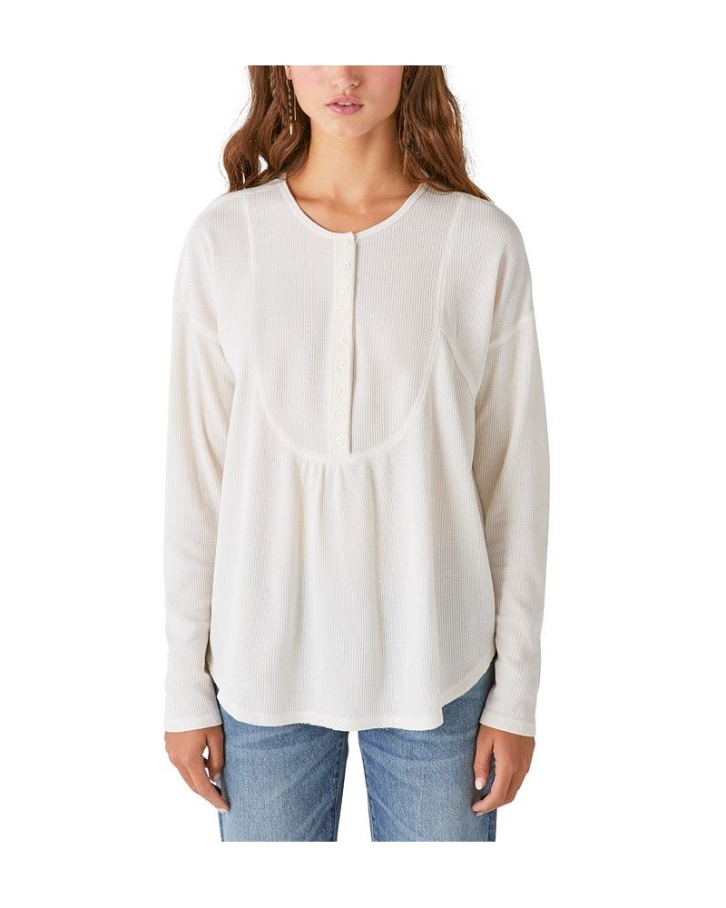 Women's Waffle HighLow-Hemline Tunic White $35.78 Tops