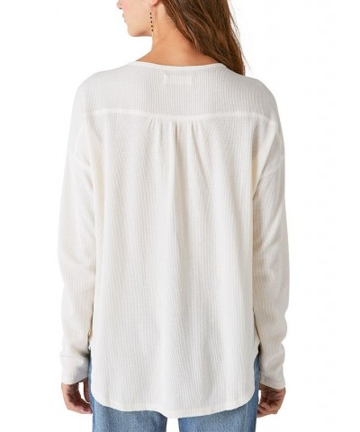 Women's Waffle HighLow-Hemline Tunic White $35.78 Tops