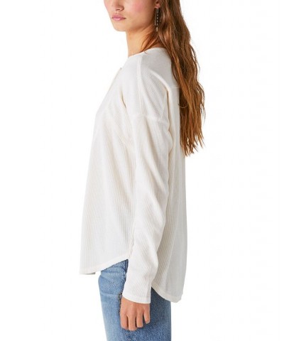 Women's Waffle HighLow-Hemline Tunic White $35.78 Tops