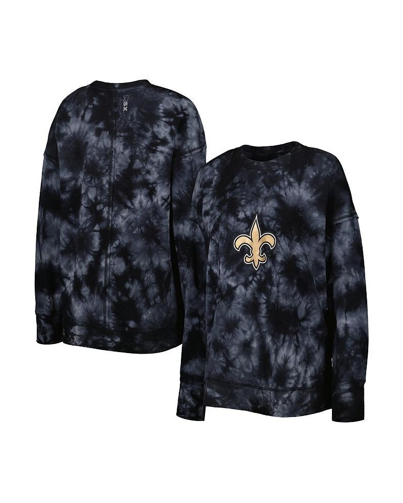 Women's Black New Orleans Saints Bailey Tie-Dye Tri-Blend Pullover Sweatshirt Black $44.27 Sweatshirts