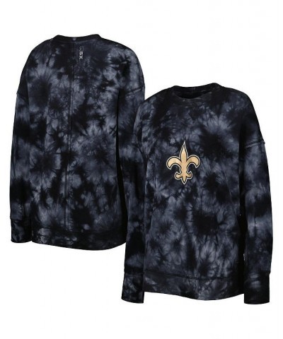 Women's Black New Orleans Saints Bailey Tie-Dye Tri-Blend Pullover Sweatshirt Black $44.27 Sweatshirts