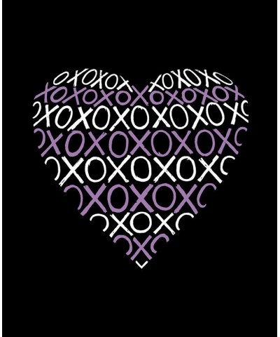 Women's Word Art XOXO Heart Hooded Sweatshirt Purple $32.39 Sweatshirts