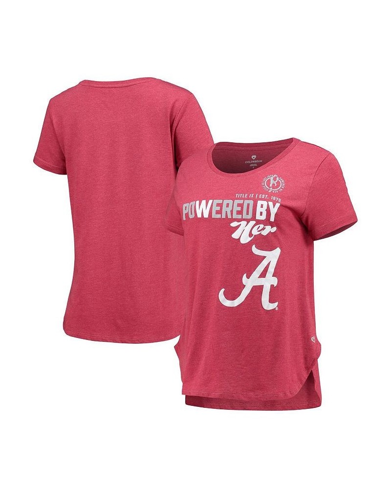 Women's Heathered Crimson Alabama Crimson Tide PoWered By Title IX T-shirt Heathered Crimson $15.75 Tops