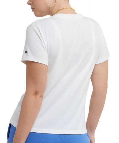 Women's Classic Cotton Logo Graphic-Print Tee White $13.23 Tops