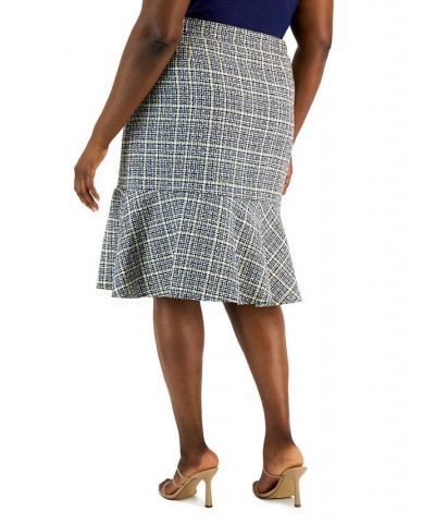 Plus Size Tweed Flounce Skirt Pale Yellow Multi $33.60 Skirts