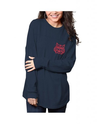 Women's Navy Arizona Wildcats The Big Shirt Oversized Long Sleeve T-shirt Navy $31.34 Tops