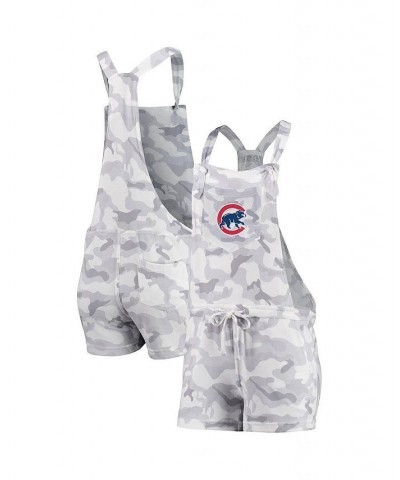 Women's Gray Chicago Cubs Camo Overall Romper Gray $24.20 Shorts