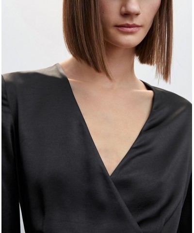 Women's Satin Tie Dress Black $45.00 Dresses