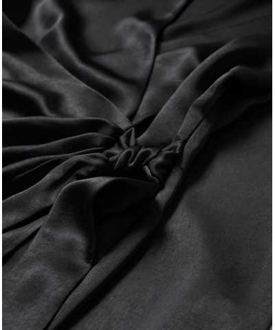 Women's Satin Tie Dress Black $45.00 Dresses