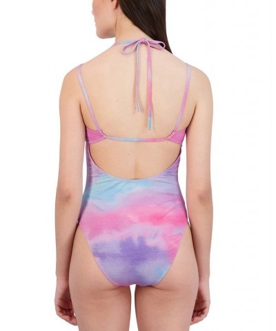 Cloud Nine Keyhole One-Piece Swimsuit Pink & Blue Cloud $39.68 Swimsuits