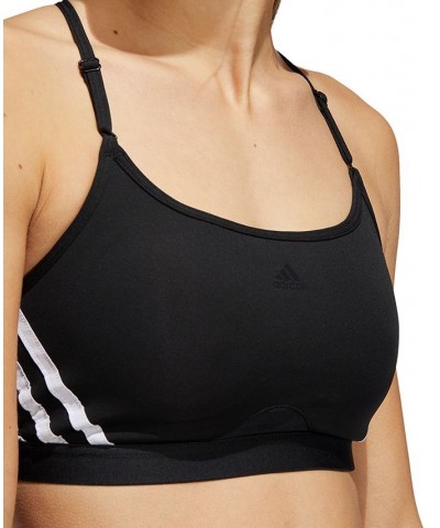 Women's Aeroreact 3-Stripes Low-Impact Sports Bra Black $15.81 Bras