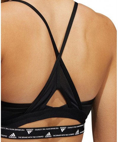 Women's Aeroreact 3-Stripes Low-Impact Sports Bra Black $15.81 Bras