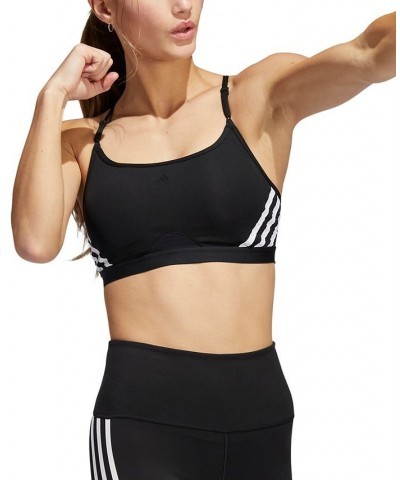 Women's Aeroreact 3-Stripes Low-Impact Sports Bra Black $15.81 Bras