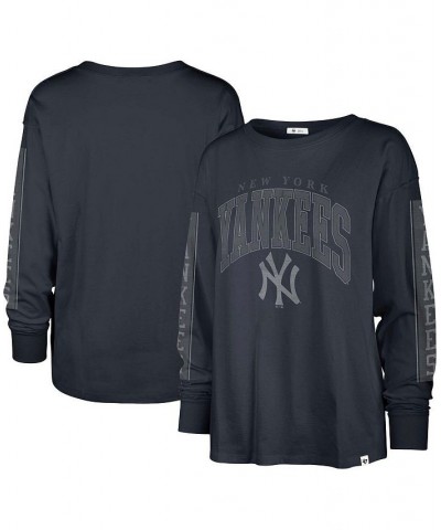 Women's Navy New York Yankees Statement Long Sleeve T-shirt Navy $29.90 Tops