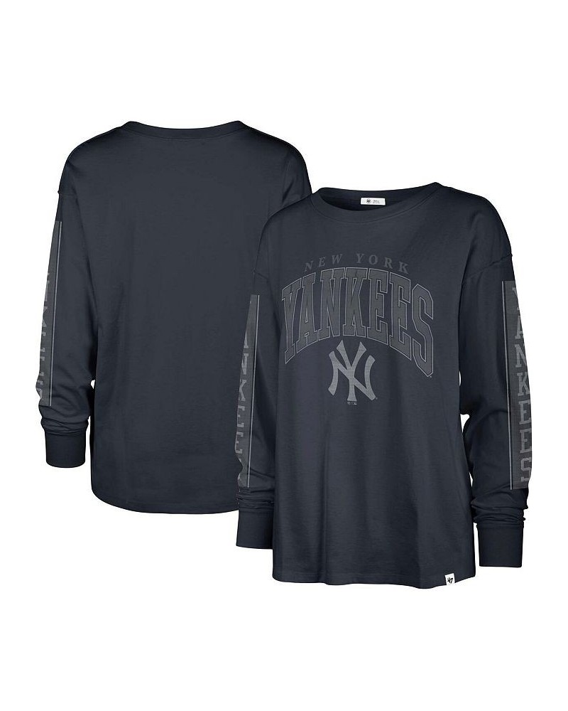 Women's Navy New York Yankees Statement Long Sleeve T-shirt Navy $29.90 Tops