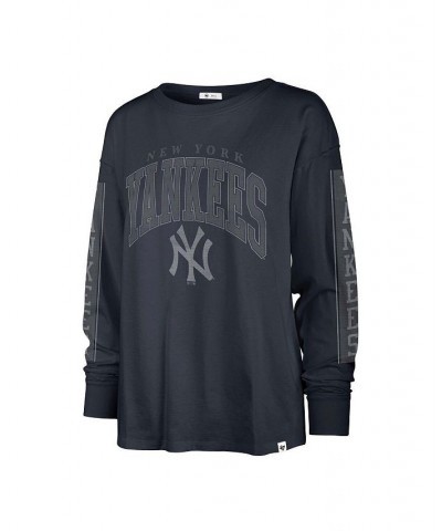 Women's Navy New York Yankees Statement Long Sleeve T-shirt Navy $29.90 Tops