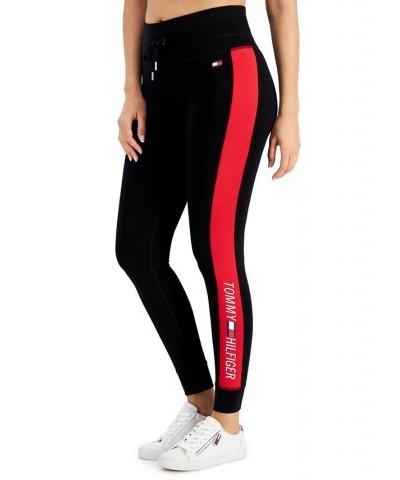 Women's Logo-Stripe High-Rise Full-Length Leggings Black $16.70 Pants