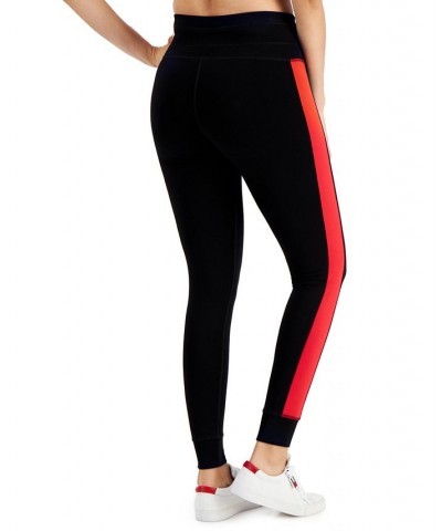 Women's Logo-Stripe High-Rise Full-Length Leggings Black $16.70 Pants