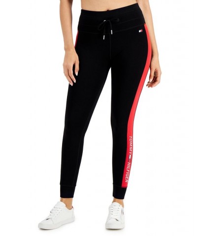 Women's Logo-Stripe High-Rise Full-Length Leggings Black $16.70 Pants