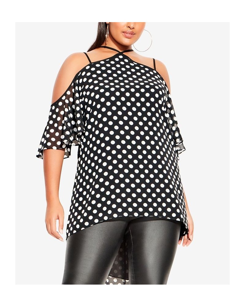 Trendy Plus Size Gabrielle Cold Shoulder Top Hot Spot $30.00 Tops