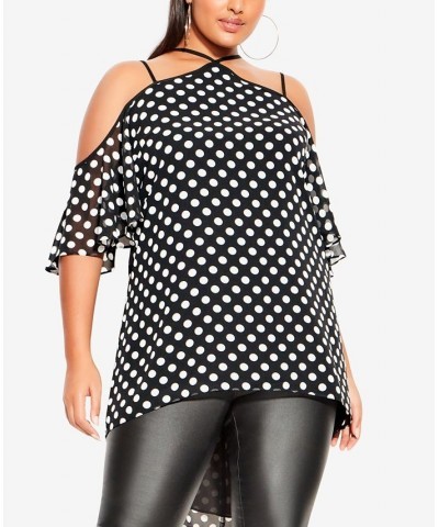 Trendy Plus Size Gabrielle Cold Shoulder Top Hot Spot $30.00 Tops