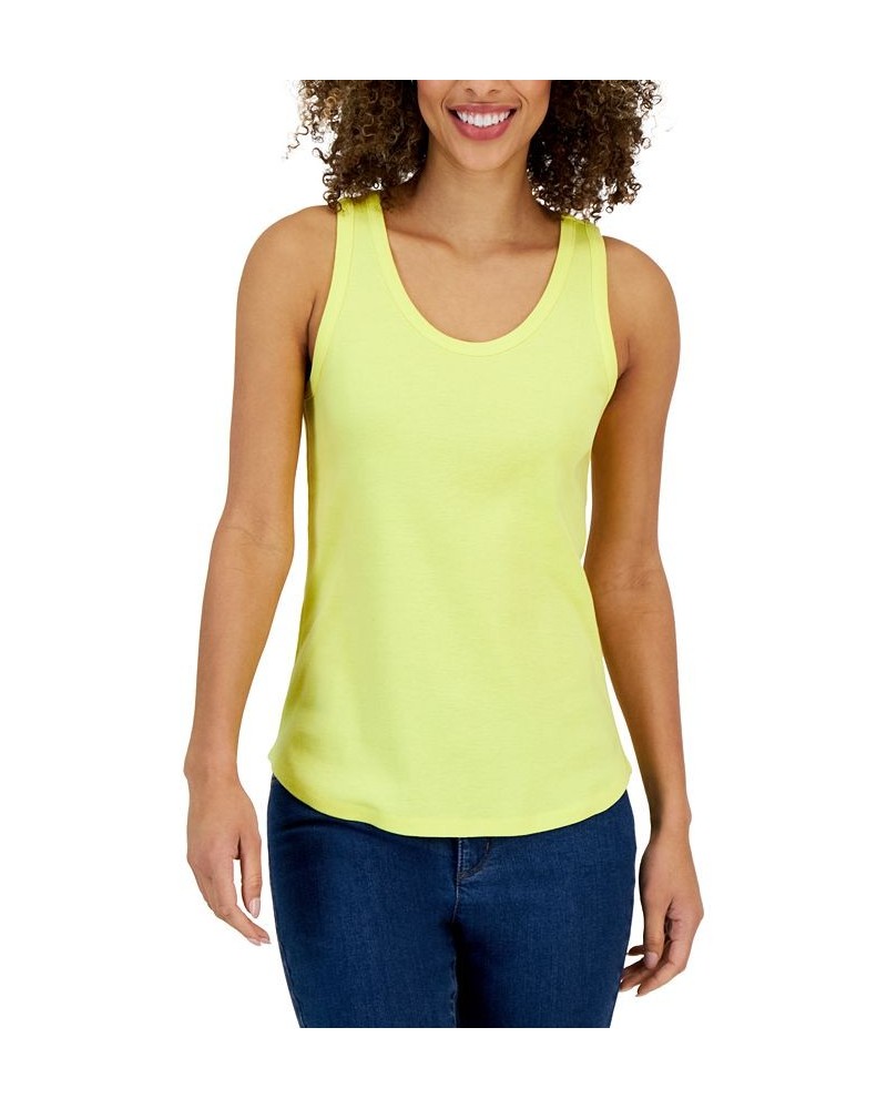 Women's Supima Cotton Scoop-Neck Tank Top Nouveau Yellow $12.74 Tops