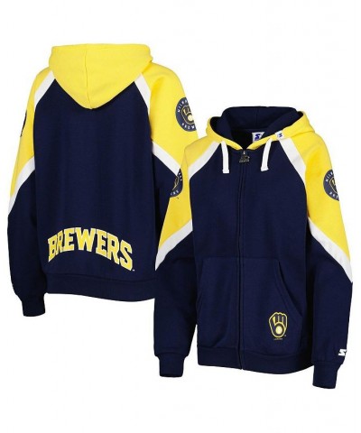 Women's Navy Gold Milwaukee Brewers Hail Mary Full-Zip Hoodie Navy, Gold $38.95 Sweatshirts