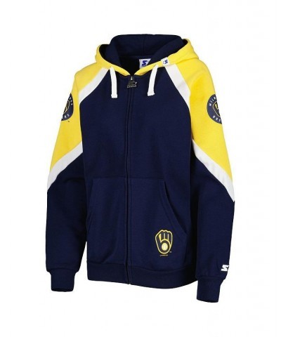 Women's Navy Gold Milwaukee Brewers Hail Mary Full-Zip Hoodie Navy, Gold $38.95 Sweatshirts