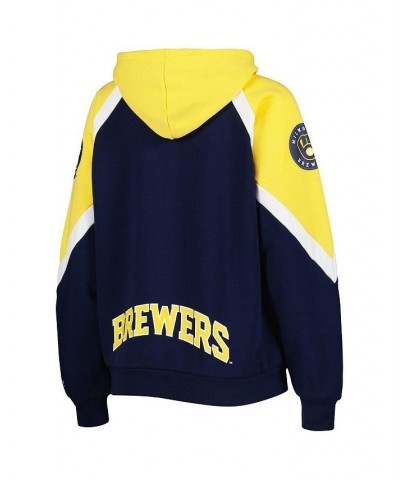 Women's Navy Gold Milwaukee Brewers Hail Mary Full-Zip Hoodie Navy, Gold $38.95 Sweatshirts