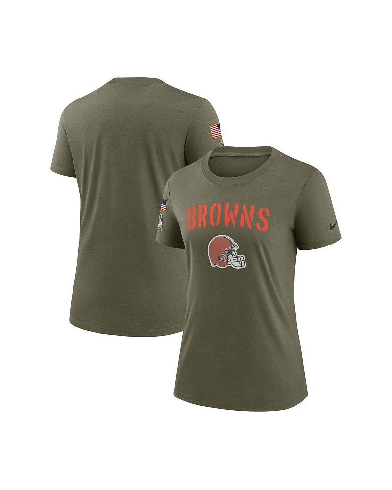 Women's Olive Cleveland Browns 2022 Salute To Service Legend T-shirt Olive $24.75 Tops