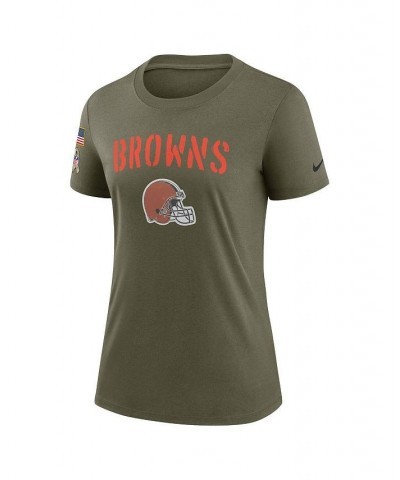 Women's Olive Cleveland Browns 2022 Salute To Service Legend T-shirt Olive $24.75 Tops