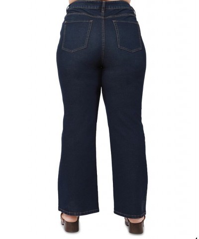 Trendy Plus Size High-Rise Flare-Leg Jeans Dark Wash $19.94 Jeans