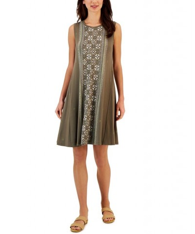 Petite Printed Sleeveless Flip-Flop Dress Green $14.60 Dresses