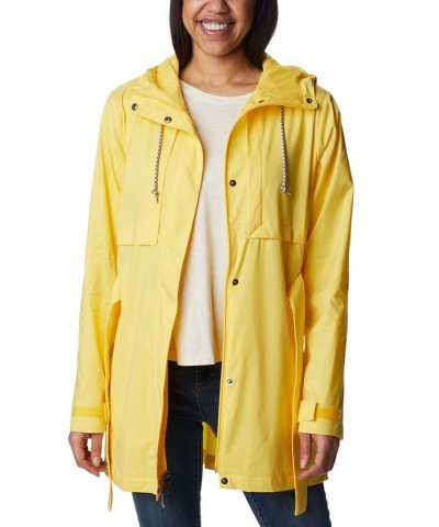 Women's Pardon My Trench Water-Resistant Rain Jacket Yellow $47.69 Jackets