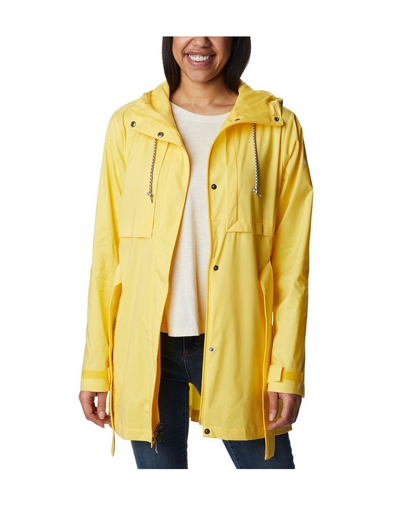 Women's Pardon My Trench Water-Resistant Rain Jacket Yellow $47.69 Jackets