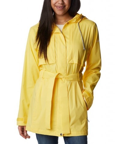 Women's Pardon My Trench Water-Resistant Rain Jacket Yellow $47.69 Jackets