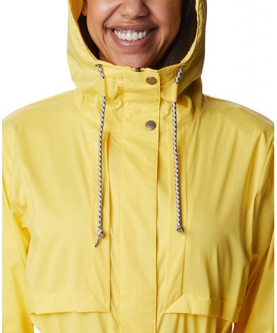 Women's Pardon My Trench Water-Resistant Rain Jacket Yellow $47.69 Jackets