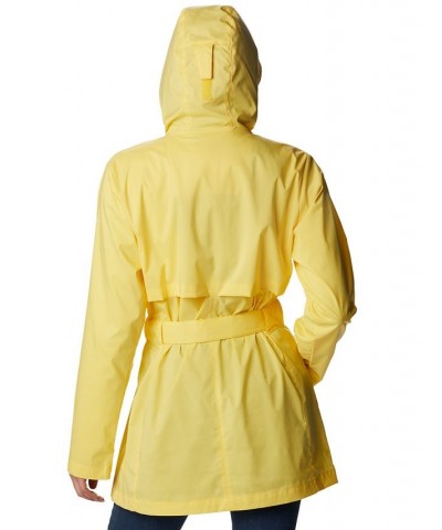 Women's Pardon My Trench Water-Resistant Rain Jacket Yellow $47.69 Jackets