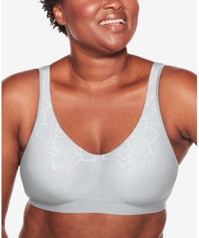 Comfort Revolution ComfortFlex Fit Seamless 2-ply Wireless Bra 3484 Crystal Grey Aztec $16.19 Bras