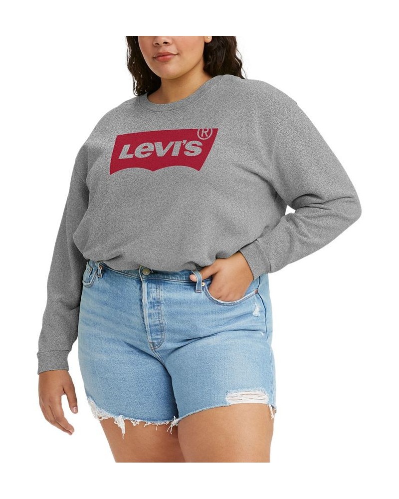 Trendy Plus Size Logo Sweatshirt Starstruck Heather Gray $25.80 Sweatshirts