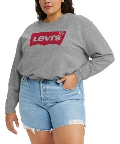 Trendy Plus Size Logo Sweatshirt Starstruck Heather Gray $25.80 Sweatshirts