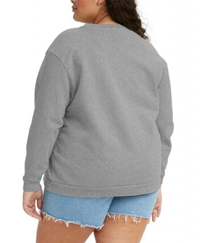 Trendy Plus Size Logo Sweatshirt Starstruck Heather Gray $25.80 Sweatshirts