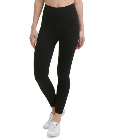 Ribbed High Rise 7/8 Leggings Black $18.29 Pants