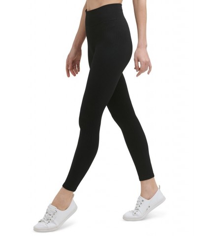 Ribbed High Rise 7/8 Leggings Black $18.29 Pants