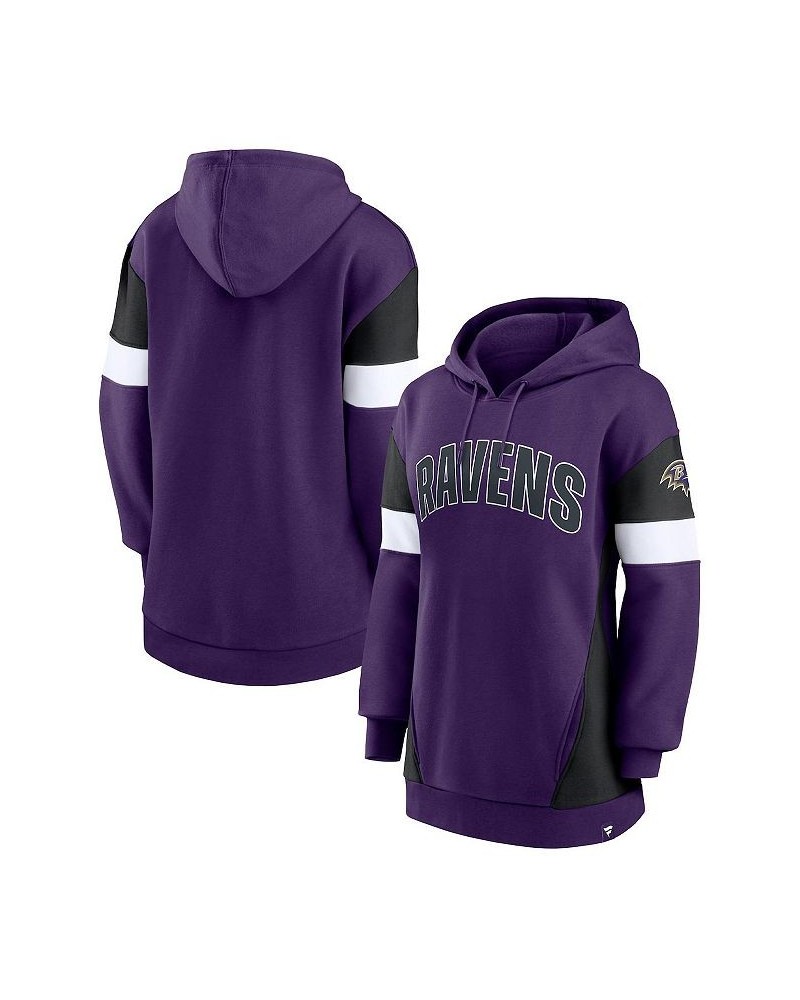 Women's Branded Purple and Black Baltimore Ravens Lock It Down Pullover Hoodie Purple, Black $33.00 Sweatshirts