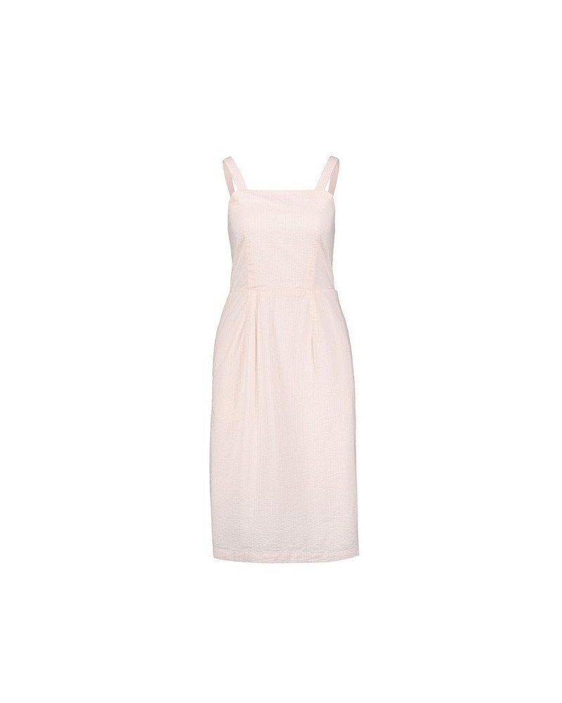 Womens' Seersucker Sheath Dress Pink $34.17 Dresses