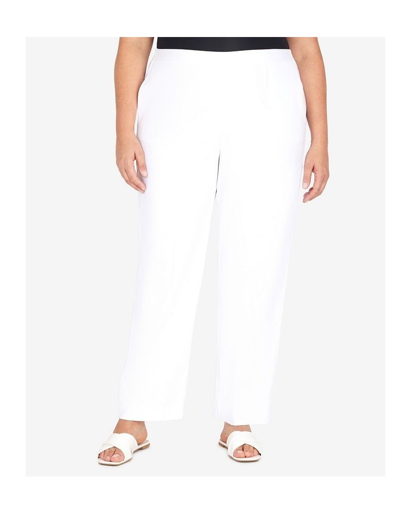 Plus Size Cool Vibrations Relaxed Fit Go-To Short Length Pants White $30.48 Pants